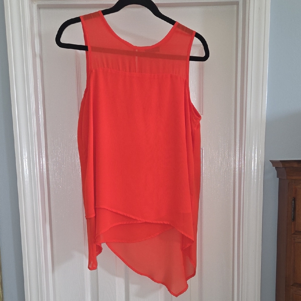 Vince Camuto Coral Layered Chiffon Sleeveless Tank